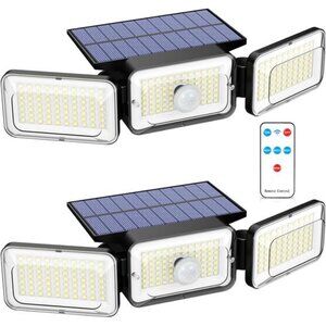 solar motion sensor lights outdoor waterproof bright 3000lm flood lights yard ho